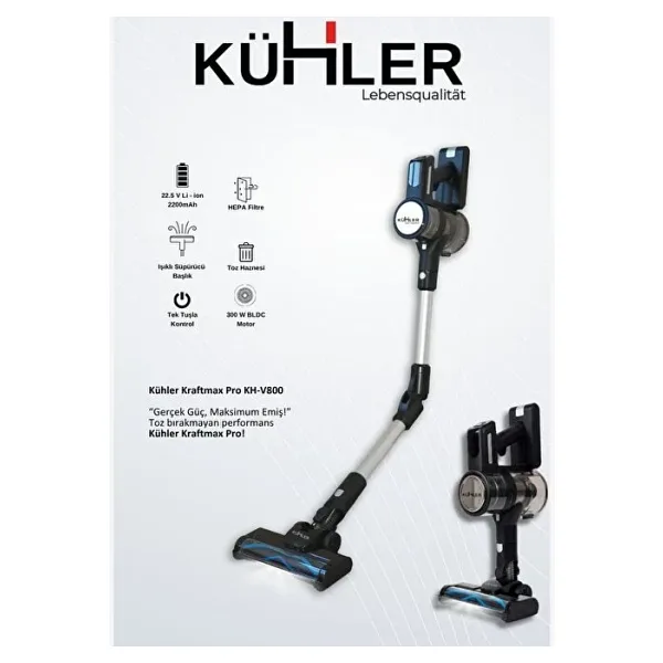Kühler Kraftmax Pro KH-V800 Şarjlı Dikey Süpürge