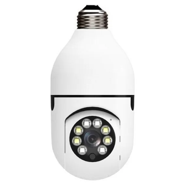 Lisa Butik CMR19 Wifi 360 Panoramik Ampul Kamera Gece Görüş Ses Akıllı Hareket Algılayıcı Güvenlik Kamerası - Beyaz