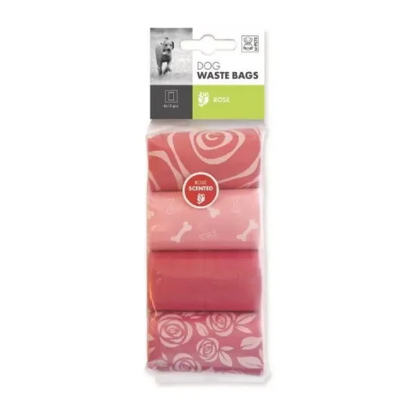 M-Pets Dışkı Toplama Poşeti Gül Kokulu 4X15PCS