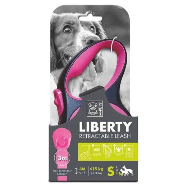 M-Pets Liberty Otomatik Gezdirme Şerit 3MT/Pink (S)