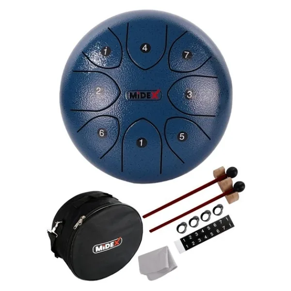 Midex TD-88BL Çelik Dil Davul Handpan 8 İnç 8 Ton Steel Tongue Drum Full Set
