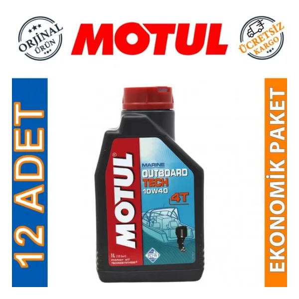 Motul Marine Outboard Tech 4t 10w-40 1 Lt Tekne Motor Yağı 12 Adet