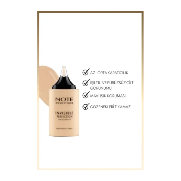 Note Invisible Perfection 100 Bare Sand 35 ml Likit Fondöten