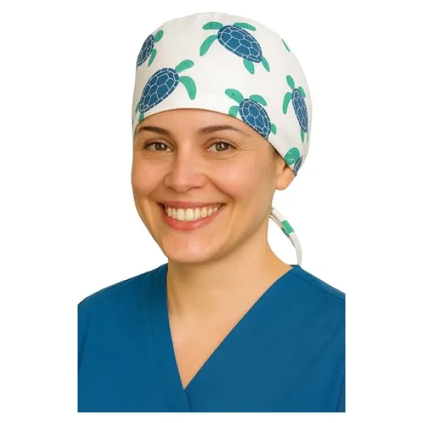 Okanmed Kaplumbağa Desenli Doktor Hemşire Aşçı Cerrahi Bone Hastane Bone Bandana M414