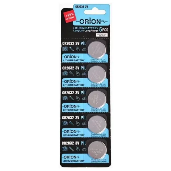 Orion CR2032 3V Lityum Düğme Pil 5'li Kart Paket