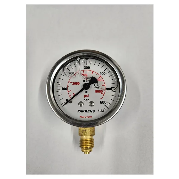 Pakkens 0-600 Bar 63 mm Alttan Bağlantılı Gliserinli Manometre G