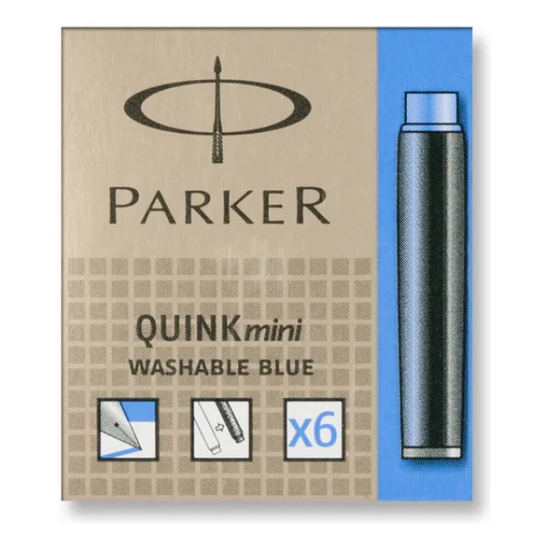 Parker Quink Kısa Dolma Kalem Kartuşu 6'lı Mavi S0767240