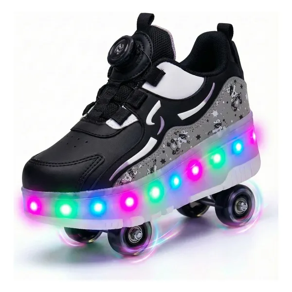 PATENLİ IŞIKLI SPOR AYAKKABISI & TEKERLEKLİ SNEAKERS