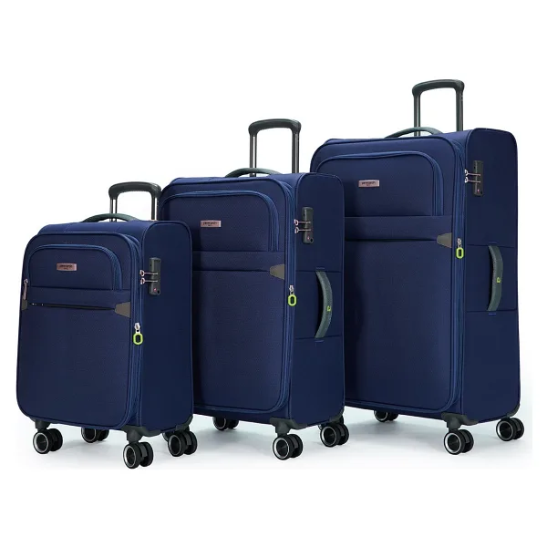 Pierre Cardin 04PC6000 Kumaş Kabin + Orta + Büyük Boy Lacivert 3'lü Valiz Seti