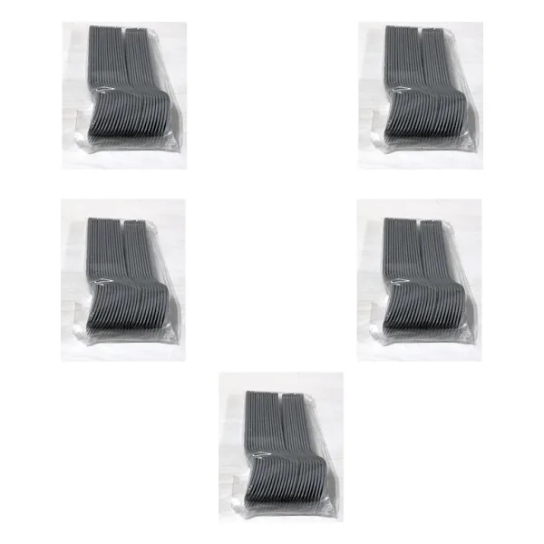 Plastik Gri Renkli Lüx Parti Doğum Günü Çatal - 18 Cm. - 25 Adetlik 5 Paket
