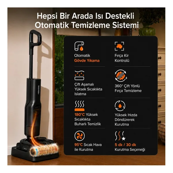 Roborock F25 Steam Islak Kuru Şarjlı Dikey Süpürge
