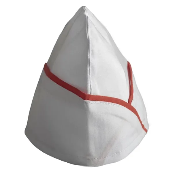 Şensel, Kep, Beyaz, Kırmızı Biyeli -4E210- Aşçı Kepi, İş Kıyafeti
