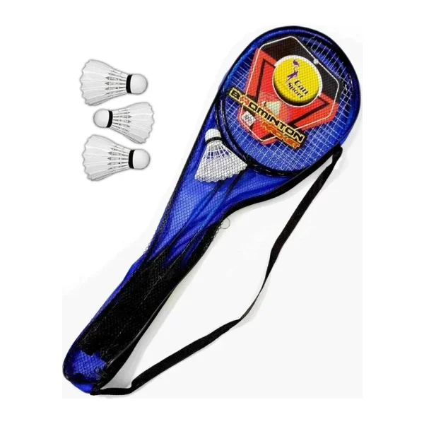 SLİPT Çantalı Bedminton Seti 2 Raket 3 Top Badminton Seti Mavi Renk