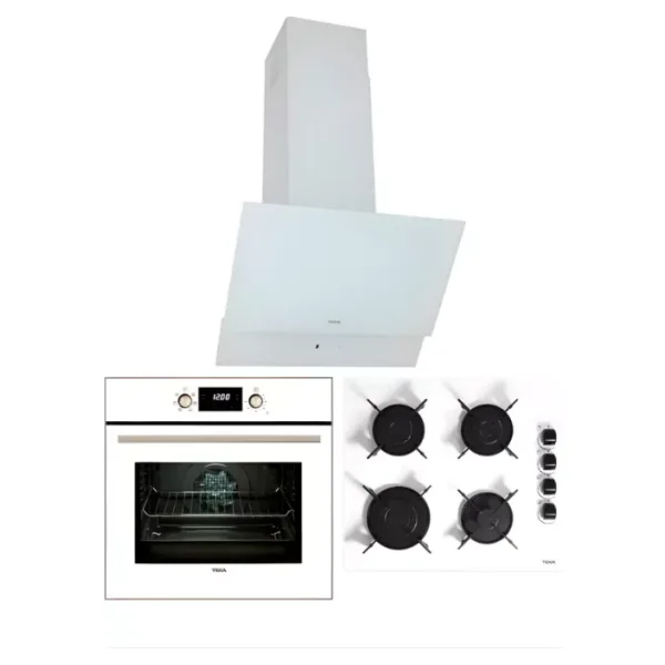 Teka - Chef 6 Premium Ankastre Beyaz Set ( Atv 60 Beyaz - Gbe 64002 Kbc Wh - Hak627 Wh)