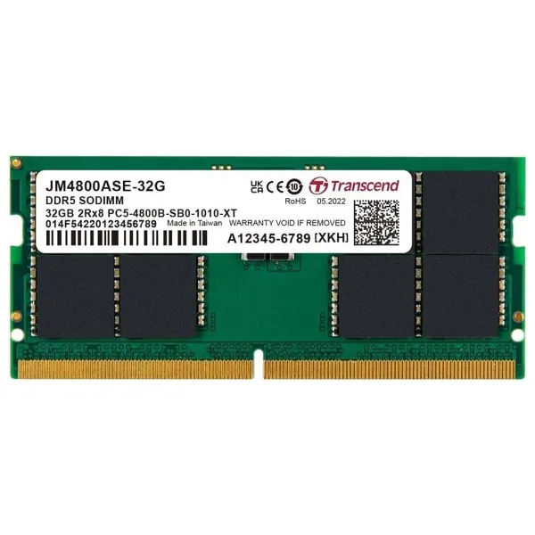 Transcend 32 GB 4800 MHz CL40 JM4800ASE-32G DDR5 Ram