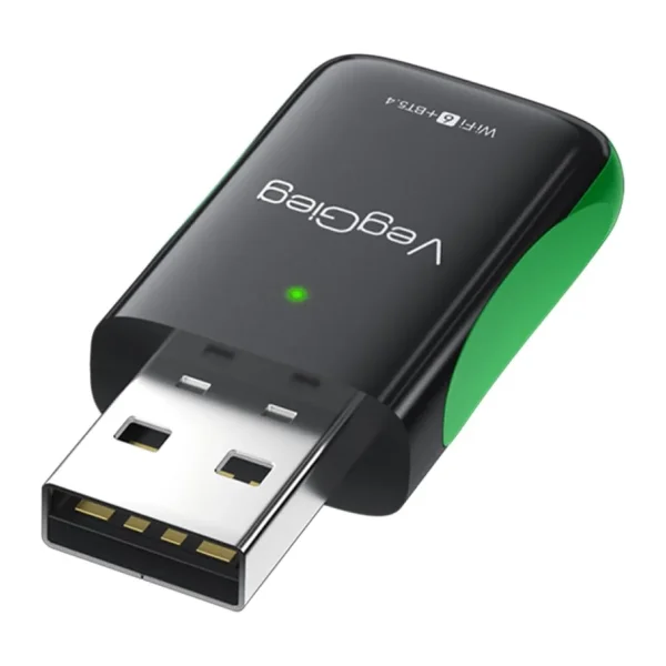 VegGieg 1100 Mbps Dual Band Wi-Fi 6 Alıcı ve Bluetooth 5.4 Adaptör Mini USB Dongle