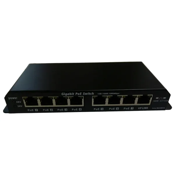 WINET GIGABIT POE SWITCH 8-7 PORT 24V 60W Adaptörlü