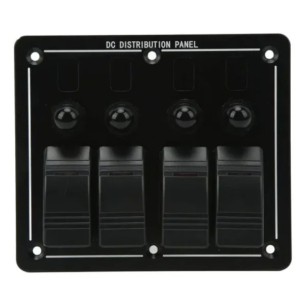 4'lü ON-OFF Kırmızı Işıklı Anahtar Switch Panel - Aşırı Akım Korumalı