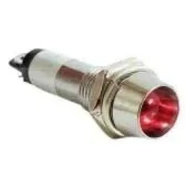 8mm 24V Metal Sinyal Lambası - Kırmızı