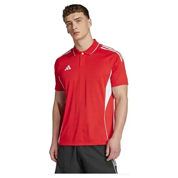 Adidas Tiro 25 Competition JY1802 Kırmızı Kısa Kollu Polo Yaka Erkek Spor Tişört