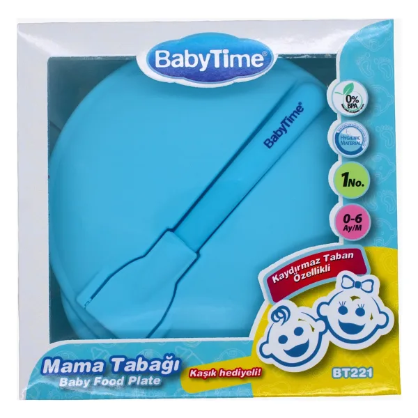 BabyTime BT221 Kaydırmaz Mama Tabağı Mavi