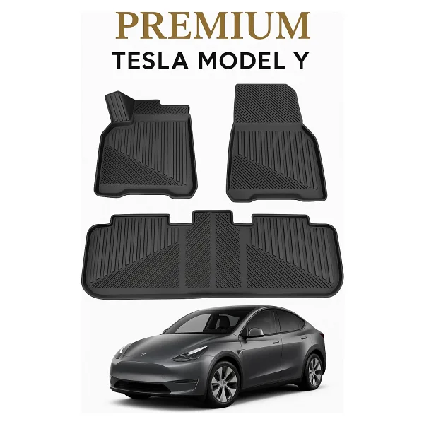Black Gold Tesla Model Y / Tesla Juniper Uyumlu 3D Oto Paspas Premium