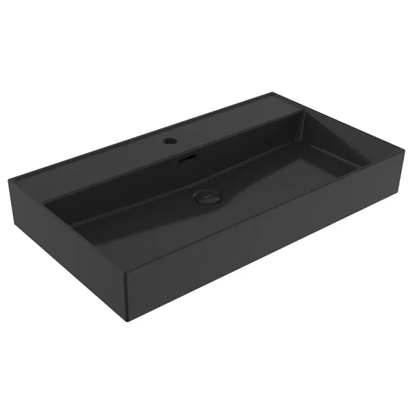 Bocchi Milano 1377-005-0126 80 cm Parlak Siyah Tezgah Üstü Lavabo