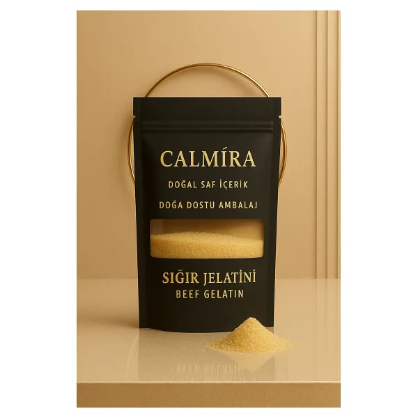 CALMİRA Jelatin Toz 85 gr / %100 Saf Sığır Jelatini Tozu / 240 Bloom / Helal Sertifikalı / Koruyucu içermez
