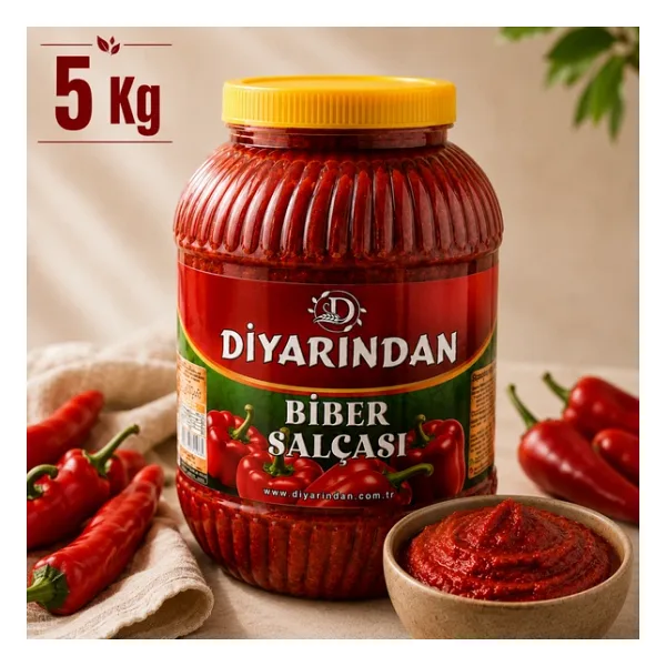 Diyarından Hatay Biber Salçası 5 Kg (Acı, Orta Tuzlu)