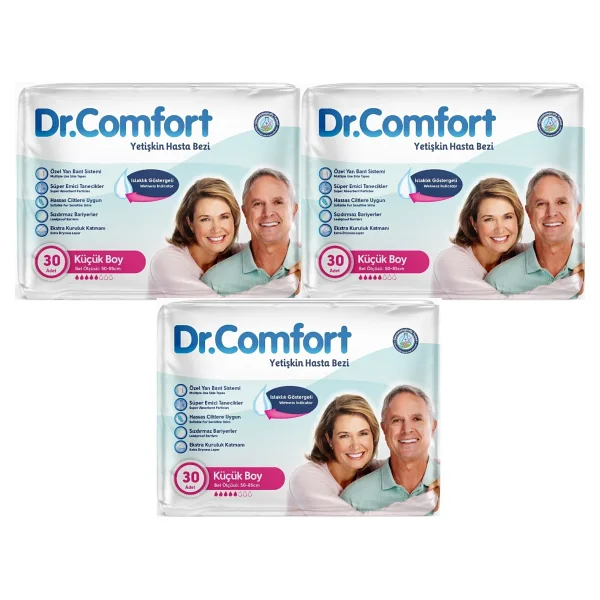 Dr.Comfort Belbantlı Küçük Boy S 30'lu 3 Adet Hasta Bezi