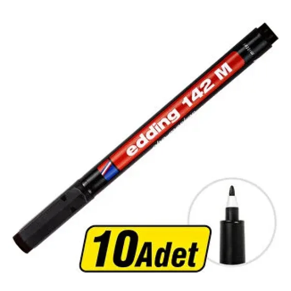 Edding 142M 10'lu Paket Asetat Kalemi Siyah