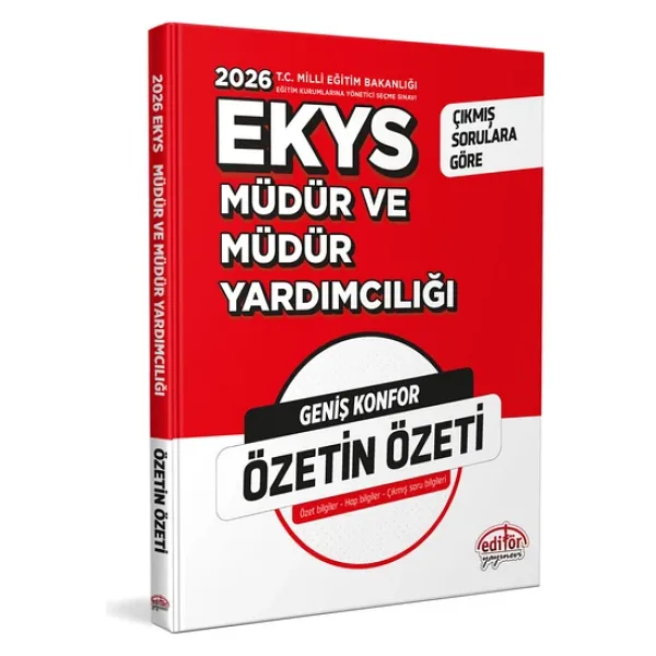 Editör Yayınları 2026 MEB EKYS Müdür ve Müdür Yardımcılığı Özetin Özeti