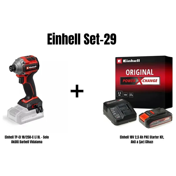 Einhell TP-CI 18/250-C Li BL Tek Akülü 2.5 Ah Vidalama Makinesi