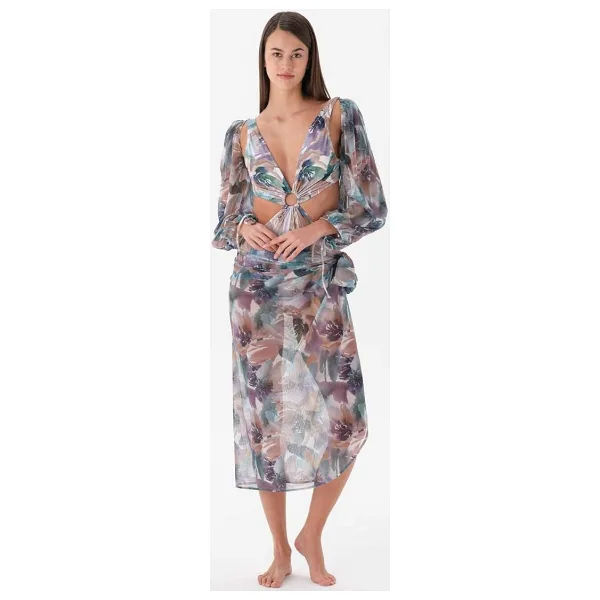 Eros 4171MY Kollu Mayokini, Kadın, Multicolor, 40 Beden