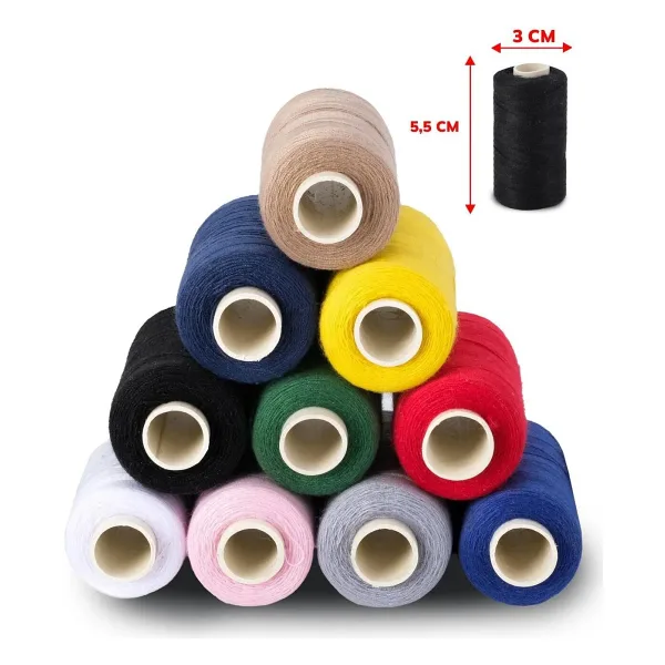 FDM 120 No Karışık Renkli Dikiş Ipliği 10 Lu - Küçük Boy Dikiş Ipi (250-300M)