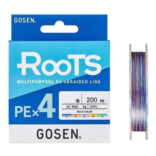 Gosen X4 Roots Pe 4 Örgü Spin İpi 200Mt Multi Color