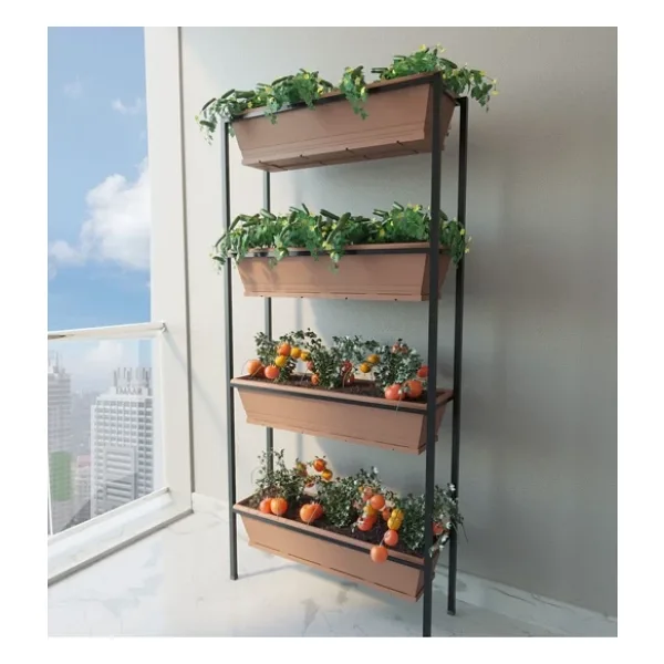 Hitit Dekorasyon Sandra Siyah Metal Balkon Saksılık & Çiçeklik
