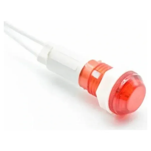 IC-227 10mm Sinyal Lambası Plastik Kablolu 220V Kırmızı