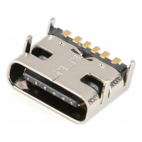 IC-266B-3 Dişi Type-C Soket USB-C Konnektör Şase 6 Pin