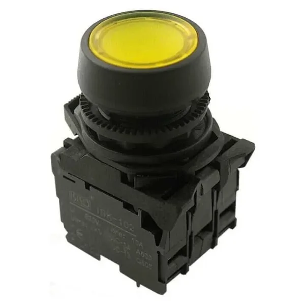 ISP-AW35M5 220V Led Işıklı Yaylı Buton - Sarı