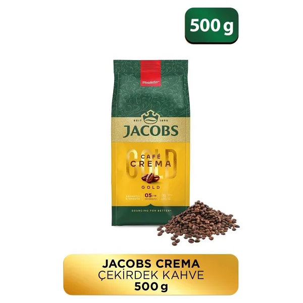 Jacobs Cafe Crema Çekirdek Kahve 500 gr