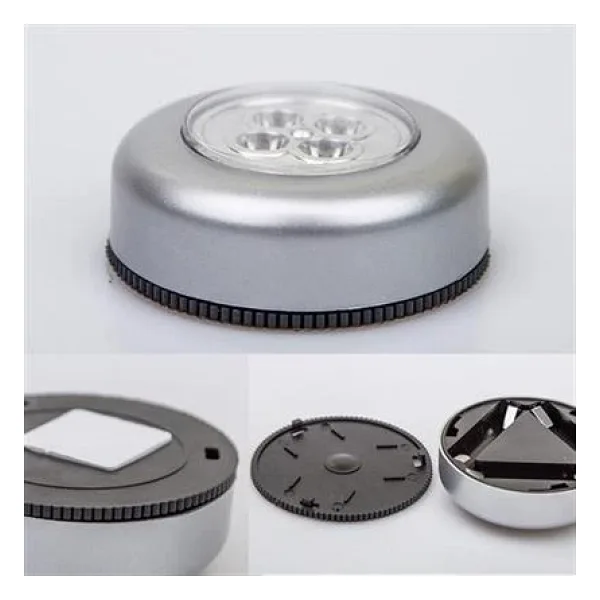 Kablosuz Spot Pilli Dokunmatik Led Lamba 3 Ledli Dolap Lambası