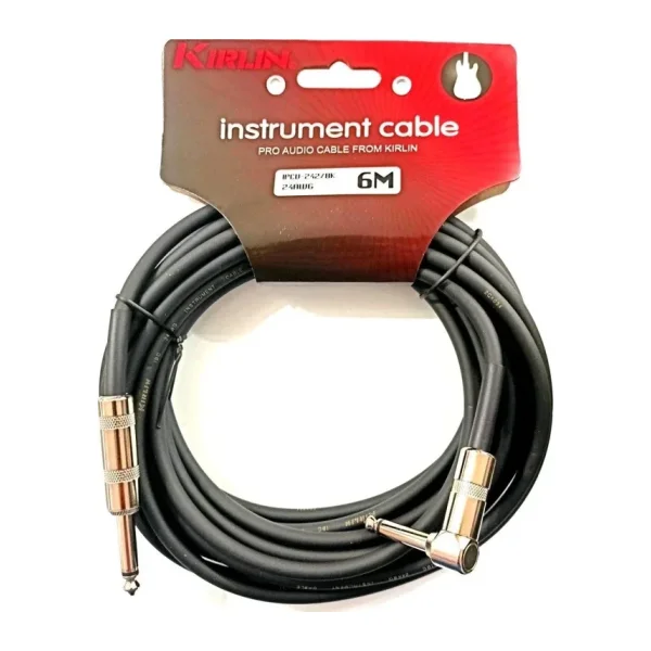 Kirlin Ipcv-242b-6m-bk Enstrüman Gitar Kablosu L Açılı Kablo 6 Metre