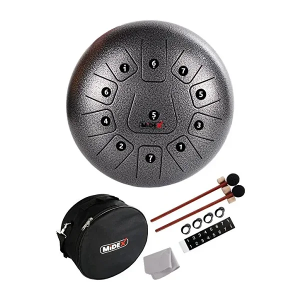 Midex TD-1211SM Çelik Dil Davul Handpan 12 İnç 11 Ton Steel Tongue Drum Full Set