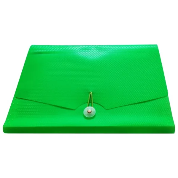 Modellino 12 Bölmeli Cepli Gözlü Körüklü Dosya A4 Neon Renkler 35x25cm - Yeşil