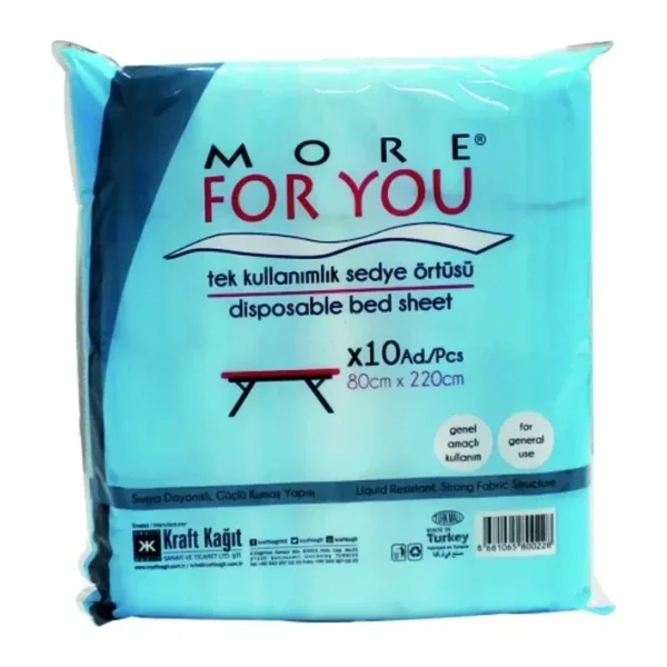 More For You Tek Kullanımlık Sedye Örtüsü 10'lu Lastikli