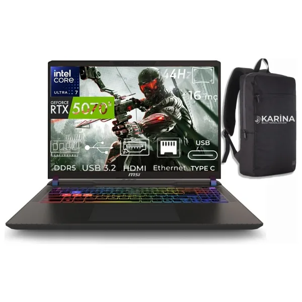 MSI Vector 16 HX AI A2XWHG-091XTR Ultra 7 255HX 24 GB 4 TB SSD RTX5070TI 16" WUXGA Gaming Laptop