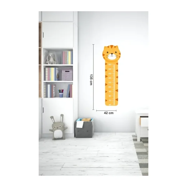 MSticker Sevimli Kaplan Çocuk Bebek Odası Boy Cetveli Sticker 42x135cm