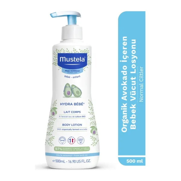Mustela Bebek Vücut Losyonu 300 ml Avokado Perseose Doğal İçerikli Hassas Ciltlere Uzun Nemlendirme