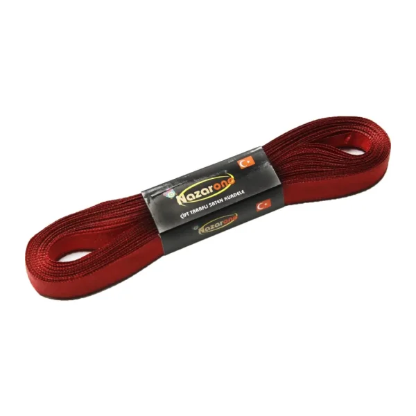 Nazarone Saten Kurdele 1Cm-10Mt-Bordo(1007)